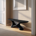 Modern Sculptural Bench With Twisted Base For Entryway