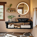 Handcrafted Wooden Vanity For Bathroom Natural Look