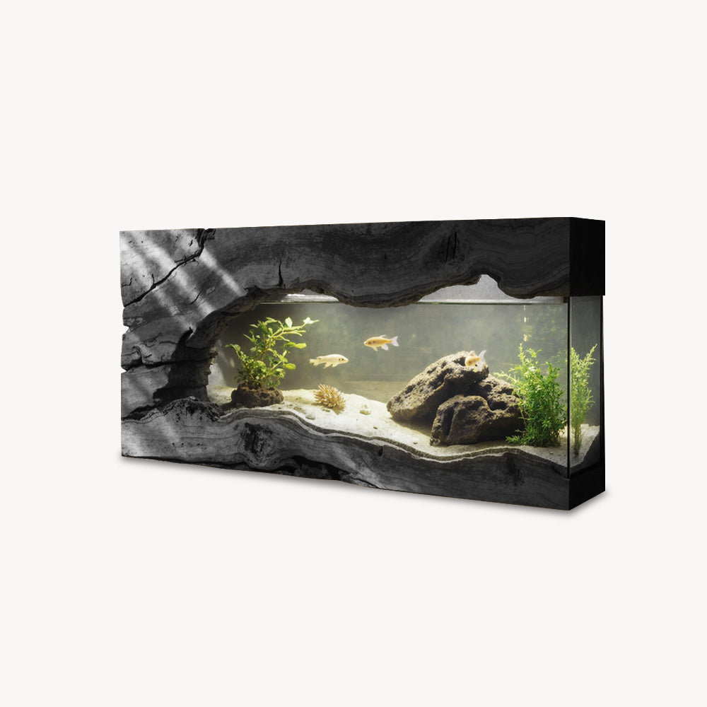 Wall Mounted Aquarium With Driftwood Frame For Living Room And Office