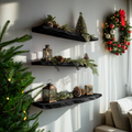Handcrafted Solid Wood Floating Shelf For Festive Entryway Design