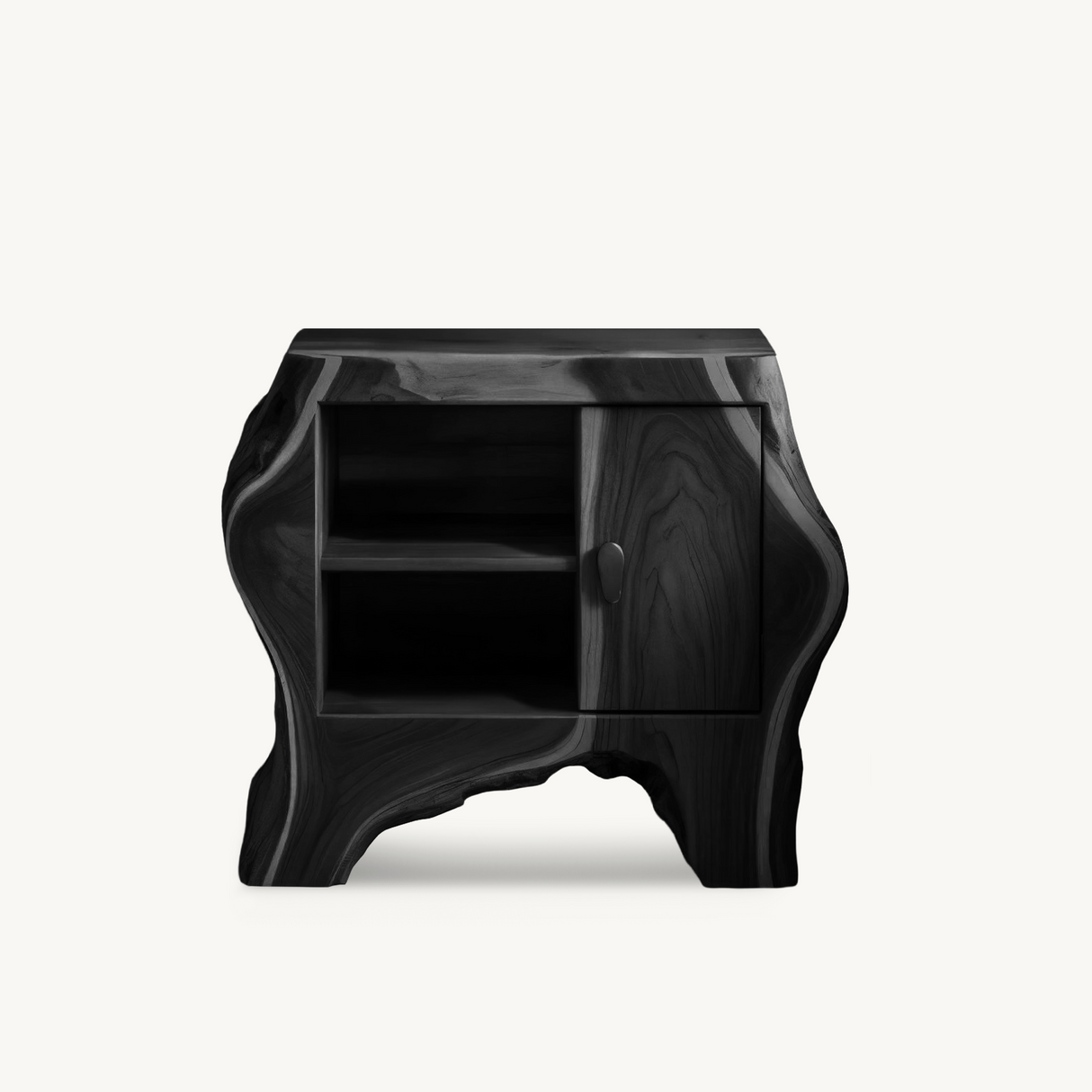 Organic Rustic Nightstand With Storage Cabinet For Bedroom Corner And Interior