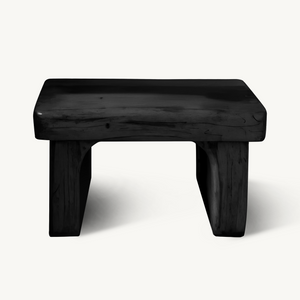 Rustic Nightstand Low Bedside Table With Shelf For Bedroom And Meditation