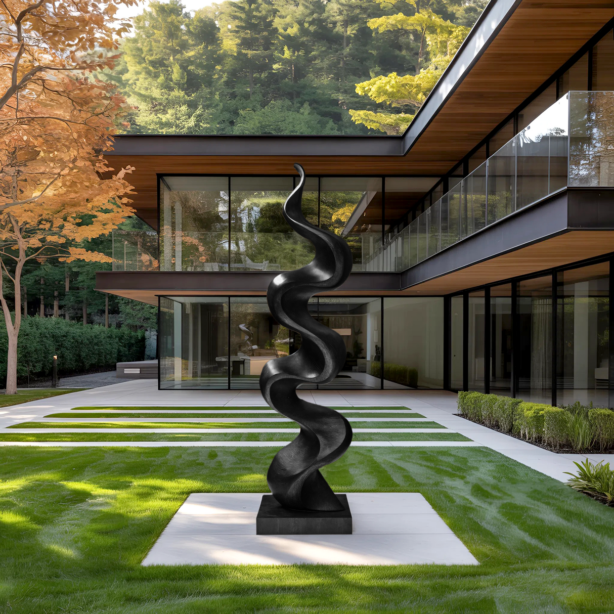 Rustic Large Wooden Sculpture For Garden