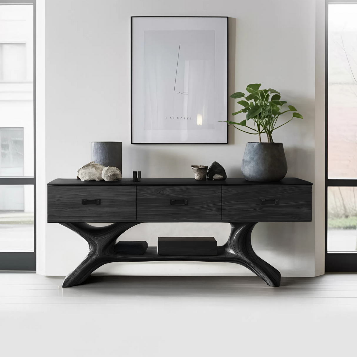 Handcrafted Solid Wood Dressing Table For Furniture Decor With Mirror