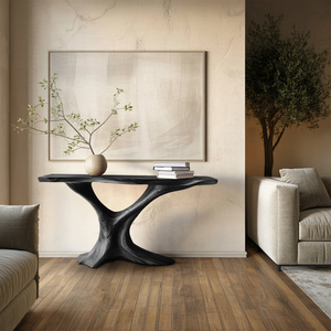 Mid Century Live Edge Entryway Table For Bedroom Decor And Display