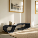Artistic Bench Flowing Curves For Modern Interior Seating