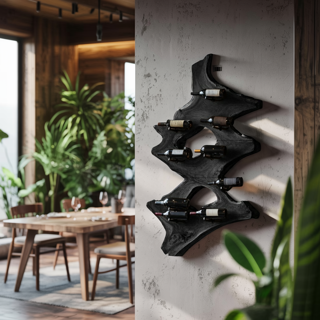 Mid Century Wine Stand For Kitchen Home Bar Display