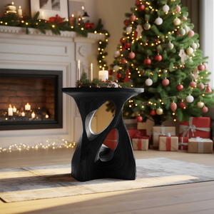 Sculptural Curved Side Table For Holiday Decoration