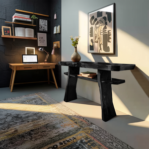 Modern Wooden Live Edge Console Table For Bedroom Decor