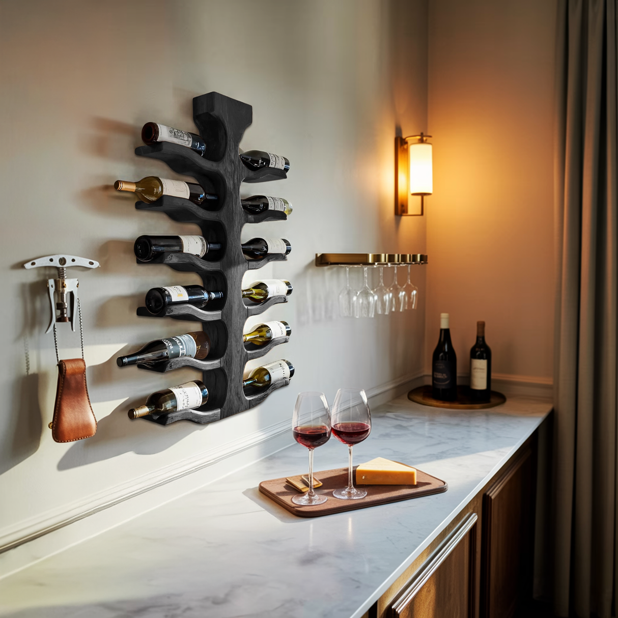 Modern Wall Mounted Wine Rack For Bar Storage Decor