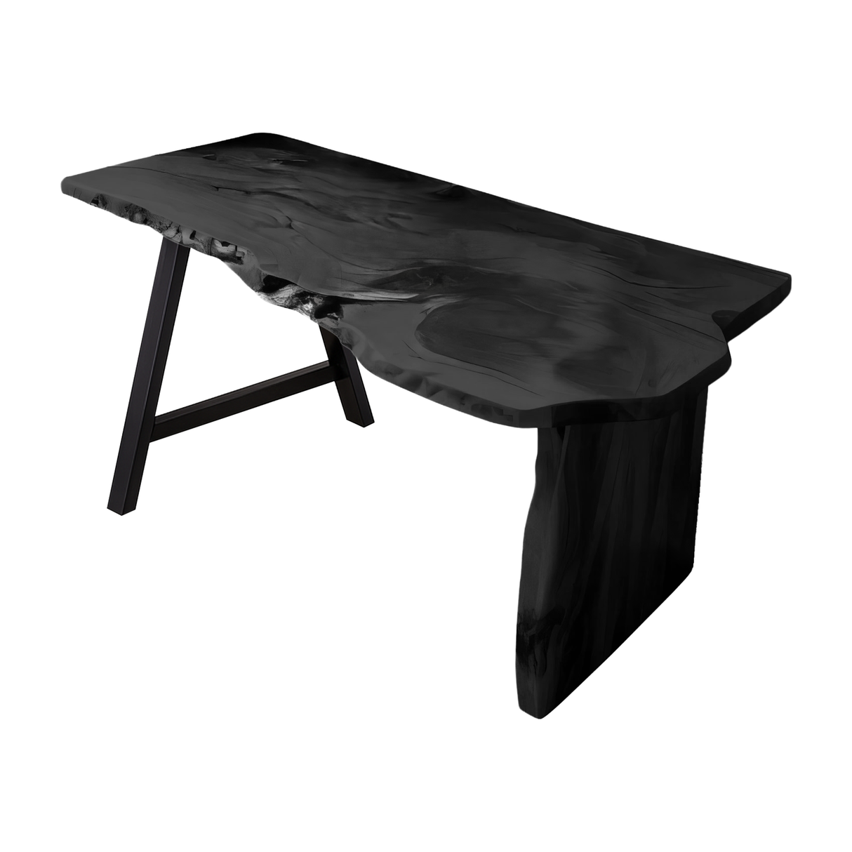 Rustic Office Desk With Live Edge Design For Home Workspace