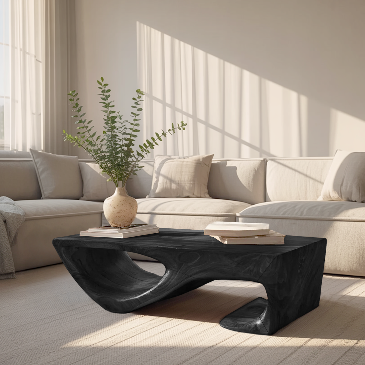 Minimal Curved Coffee Table For Living Room