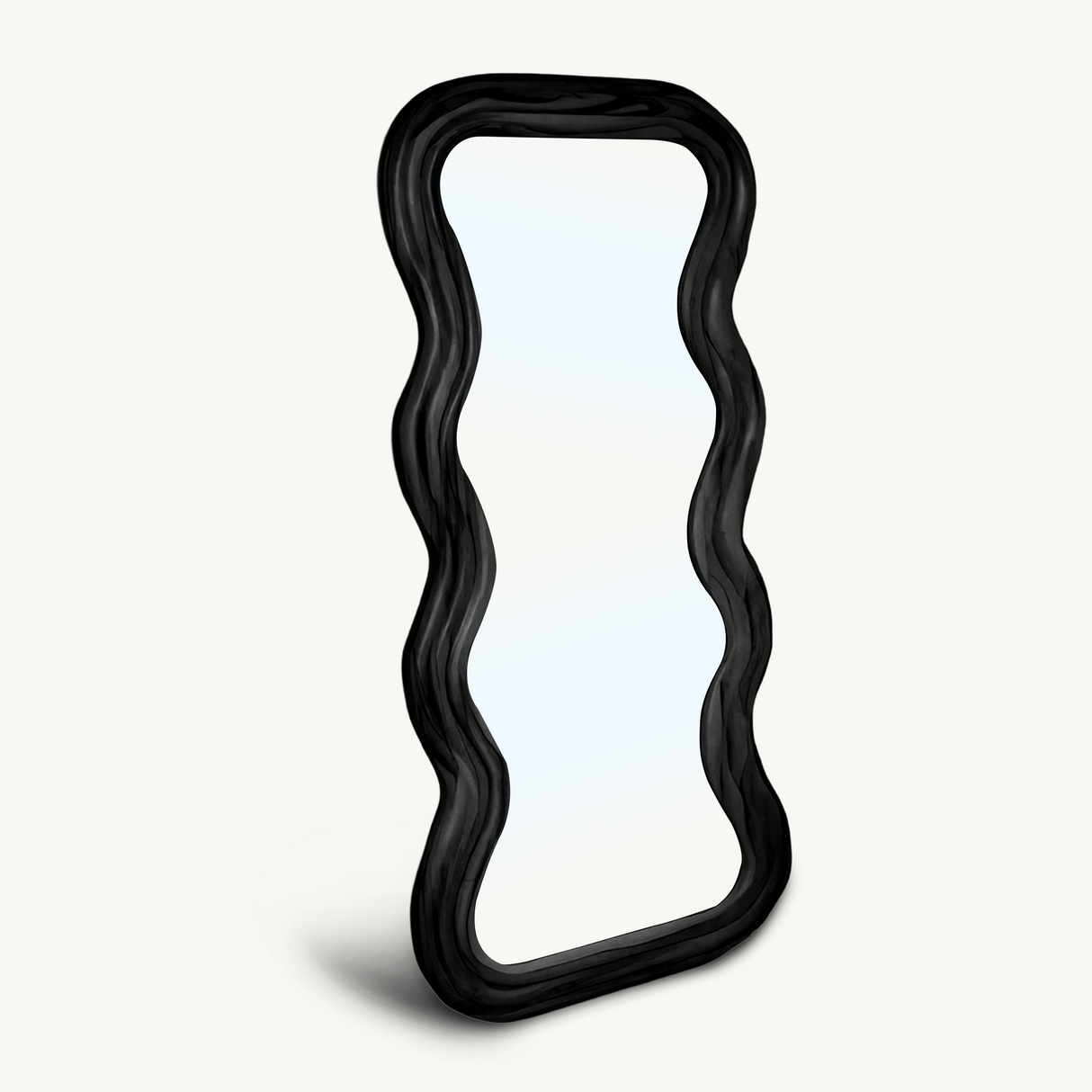 Wavy Frame Full Length Mirror Wall Mounted For Bedroom And Living Room