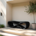 Contemporary Sculptural Outdoor Bench For Patio Or Garden Decor