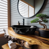 Mid Century Solid Wood Sink For Modern Bathroom Makeover