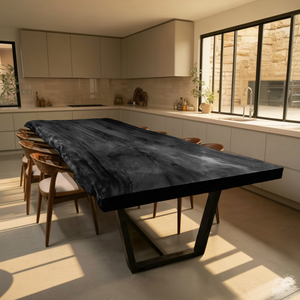 Kitchen Decor Modern Live Edge Dining Table Sleek Grain