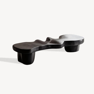 Contemporary Sculptural Wood Bench For Modern Living Room Or Gallery