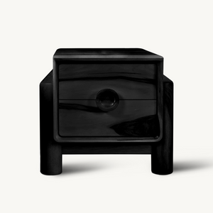 Modern Nightstand With Round Handle Bedside Table For Bedroom And Living Room