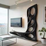 Modern Sculptural TV Wall Console For Living Room Decor