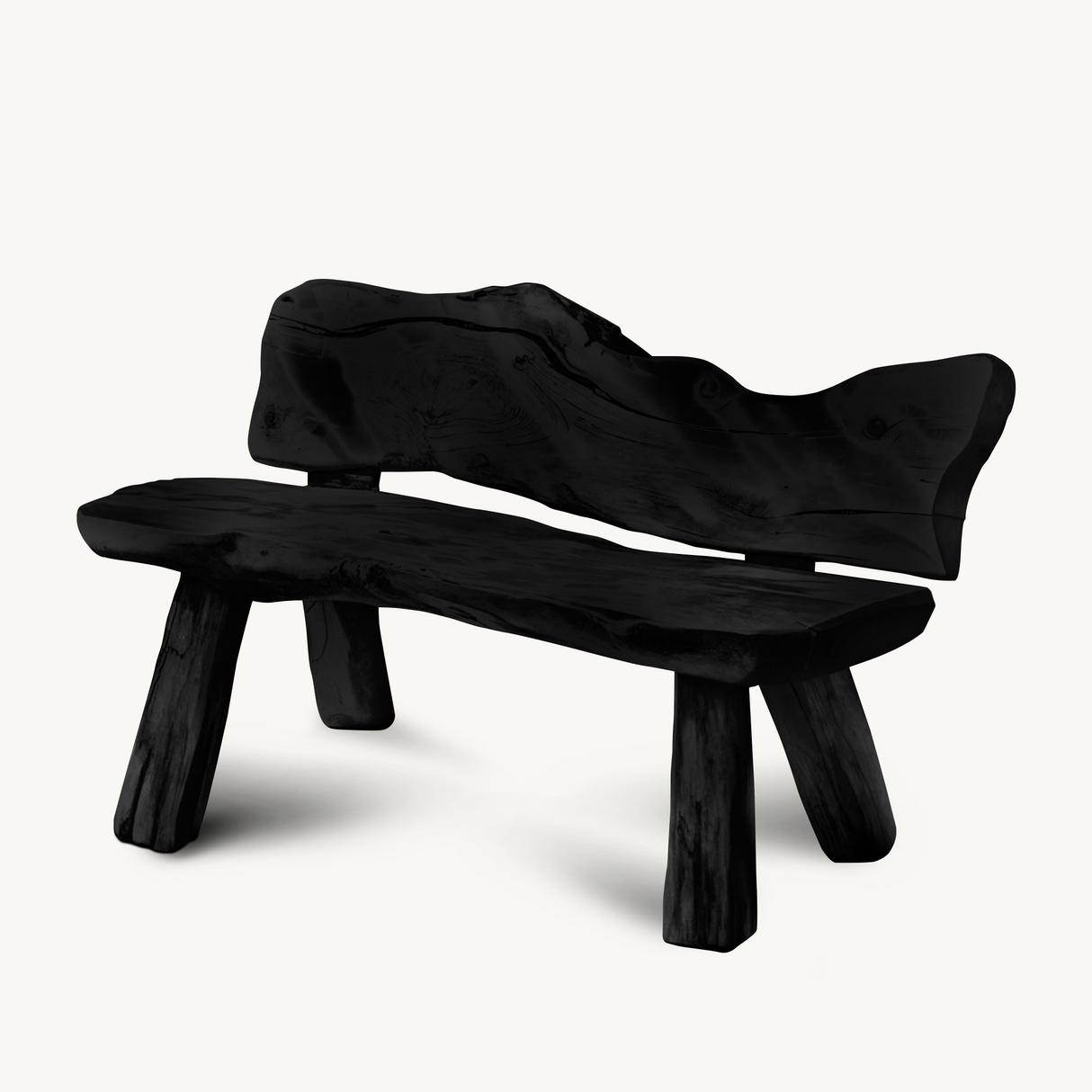 Rustic Live Edge Garden Bench For Patio Backyard And Forest Cabin