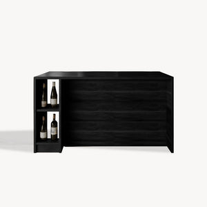 Contemporary Warm Wood Bar Table With Storage For Kitchen Or Breakfast Nook