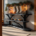 Farmhouse Solid Wood Console Table For Bedroom Decor Christmas Furniture