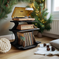 Mid Century Wooden Record Stand For Christmas Vinyl Lovers