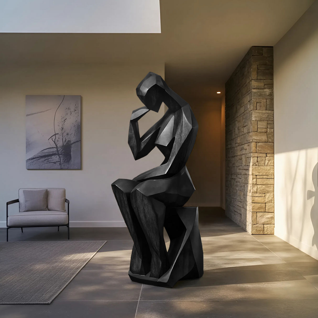 Farmhouse Wooden Sculpture For Garden Rustic Wall Decor