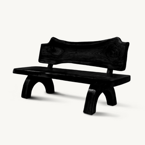 Rustic Live Edge Bench With Backrest For Patio Garden Courtyard