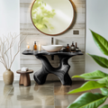 Rustic Solid Wood Vanity For Handmade Bathroom Look