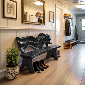 Rustic Live Edge Bench For Entryway Accent Seating