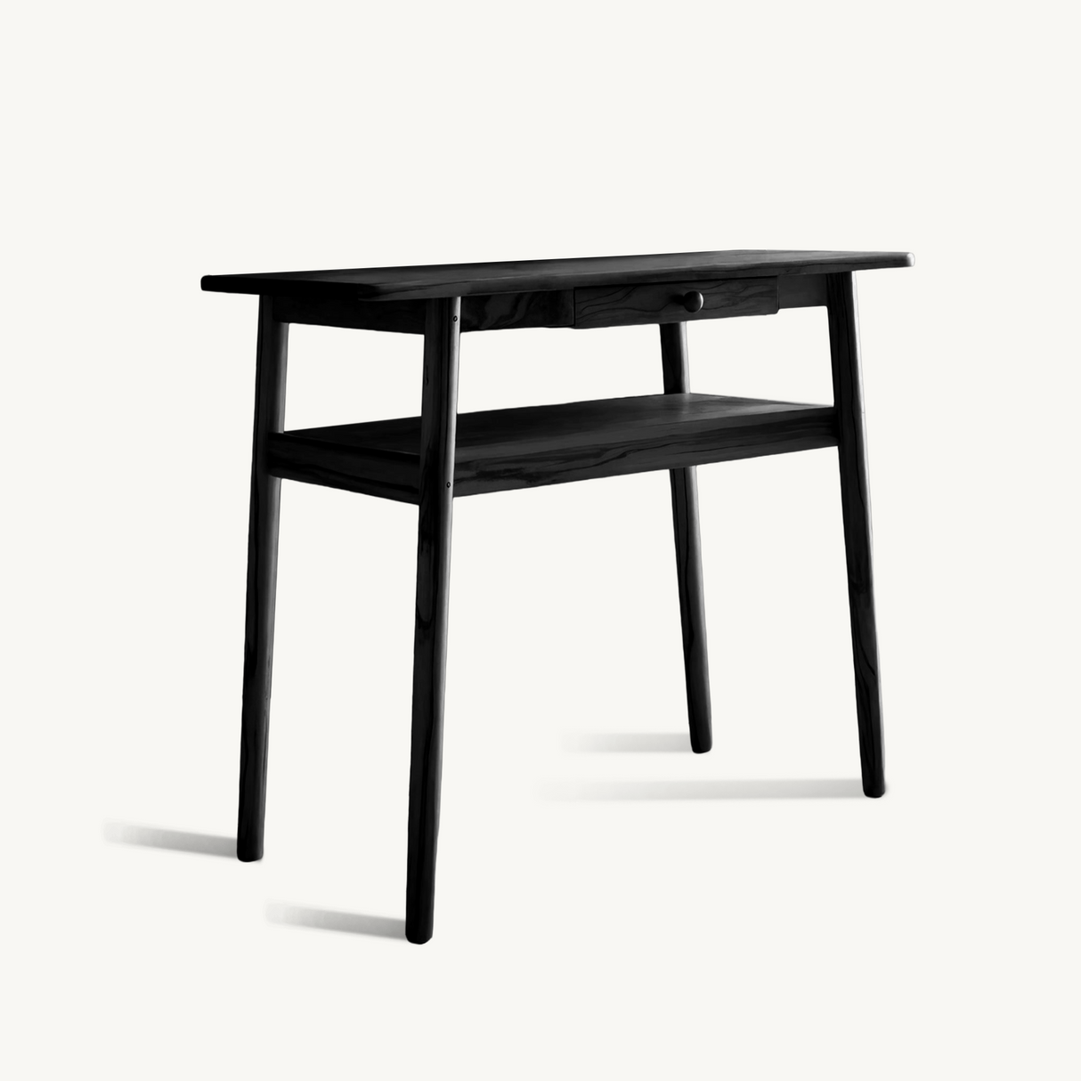 Modern Minimalist Wood Writing Desk With Drawer For Home Office Or Entryway