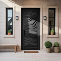 Modern Wave Carved Door Design With 3D Pattern For Hallway And Living Room