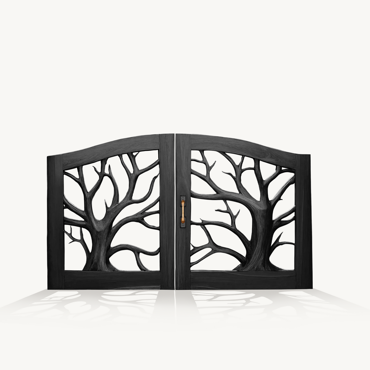 Rustic Tree Carved Entrance Gate For Garden Driveway