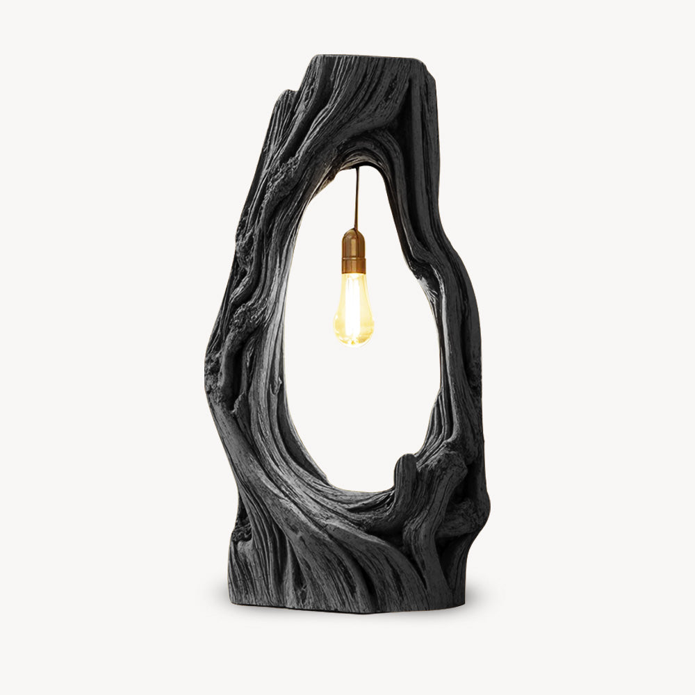 Rustic Floor Lamp With Exposed Bulb For Living Room
