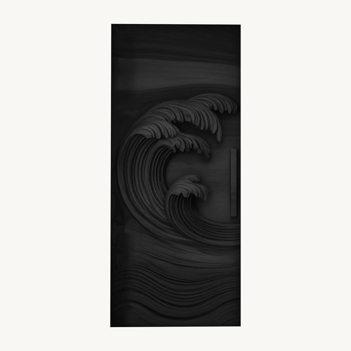 Coastal Wave Carved Door For Front Entrance And Modern Villa