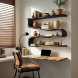 Modern Wooden Shelving Unit For Living Room Wall Storage