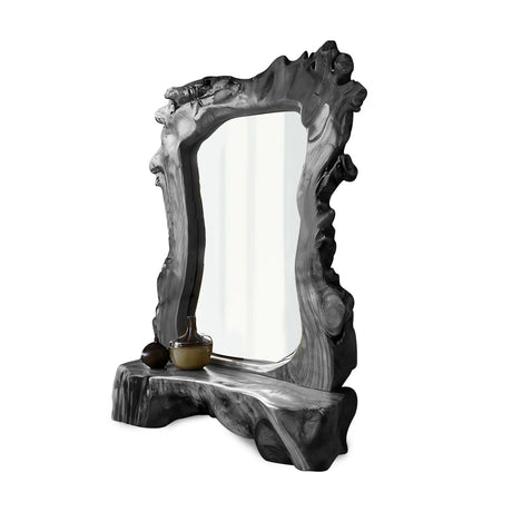 Sculptural Live Edge Floor Mirror For Entryway Garden