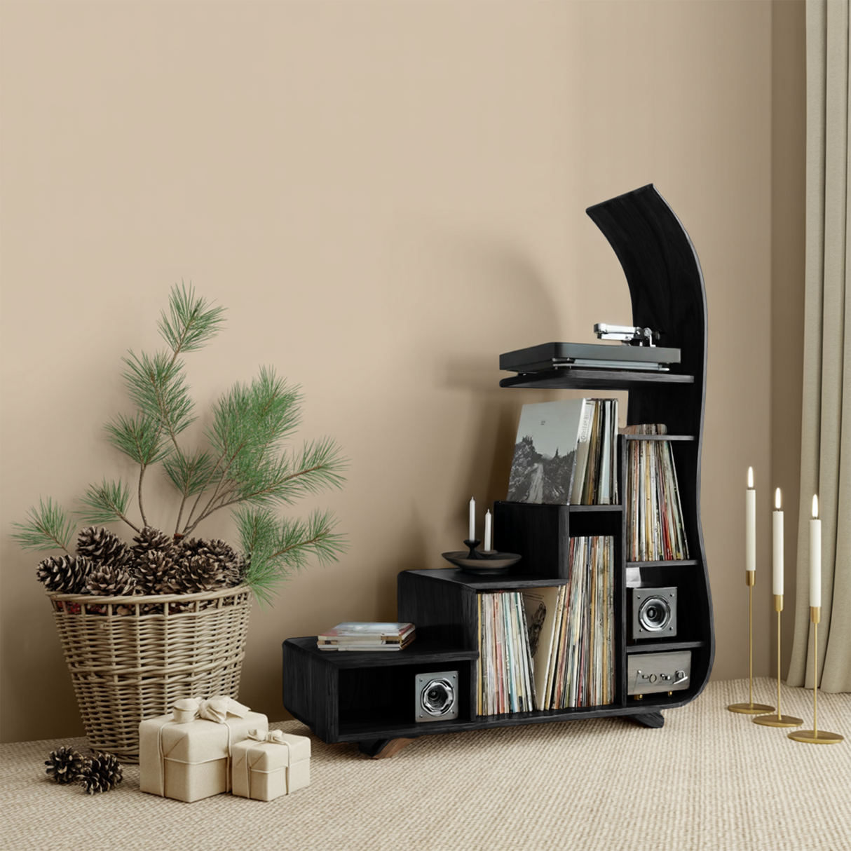 Mid Century Record Stand For Furniture Decor Holiday Edition