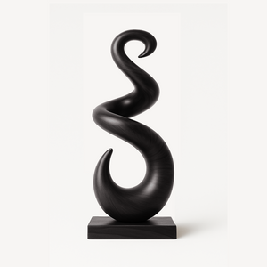 Hand Carved Abstract Wooden Sculpture For Yard Decor
