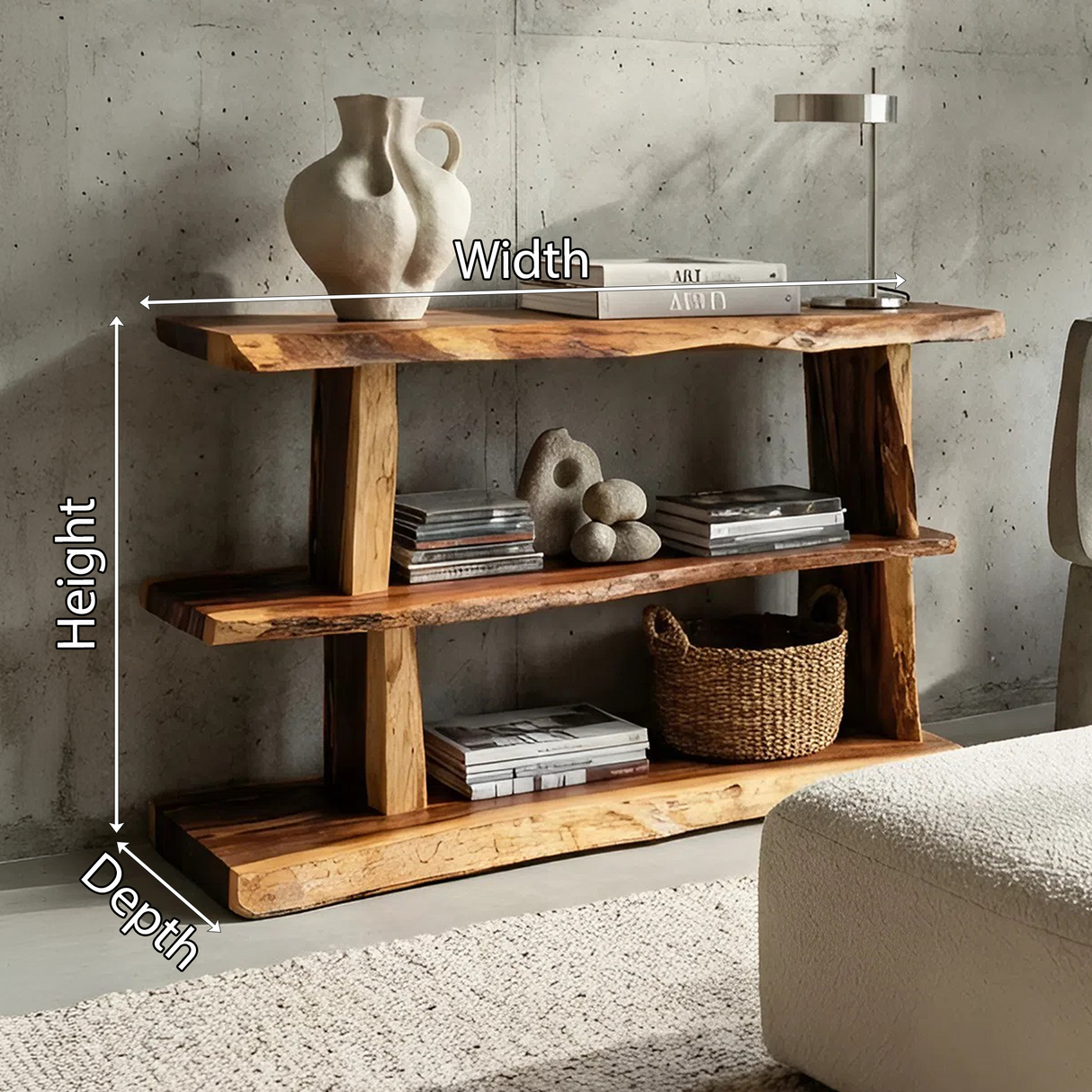 Modern Large Display Shelf For Living Room Storage And Furniture Decor