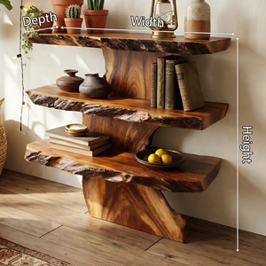 Farmhouse Large Display Shelf For Entryway Storage And Rustic Decor