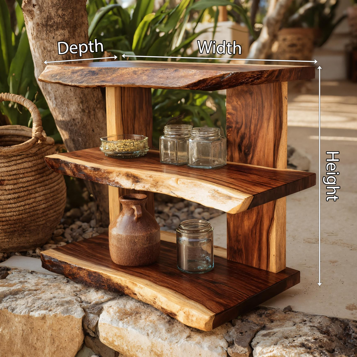 Farmhouse Handmade Spice Shelf For Kitchen Storage And Rustic Wall Decor