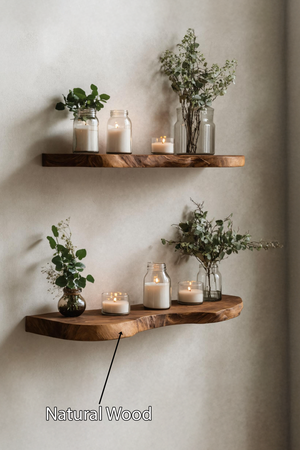 Mid Century Wooden Floating Shelf For Living Room Decor