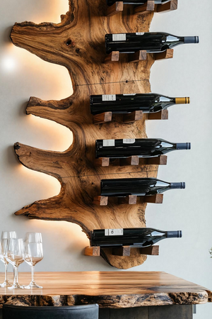 Modern Live Edge Wine Rack For Furniture Decor And Wine Shelf