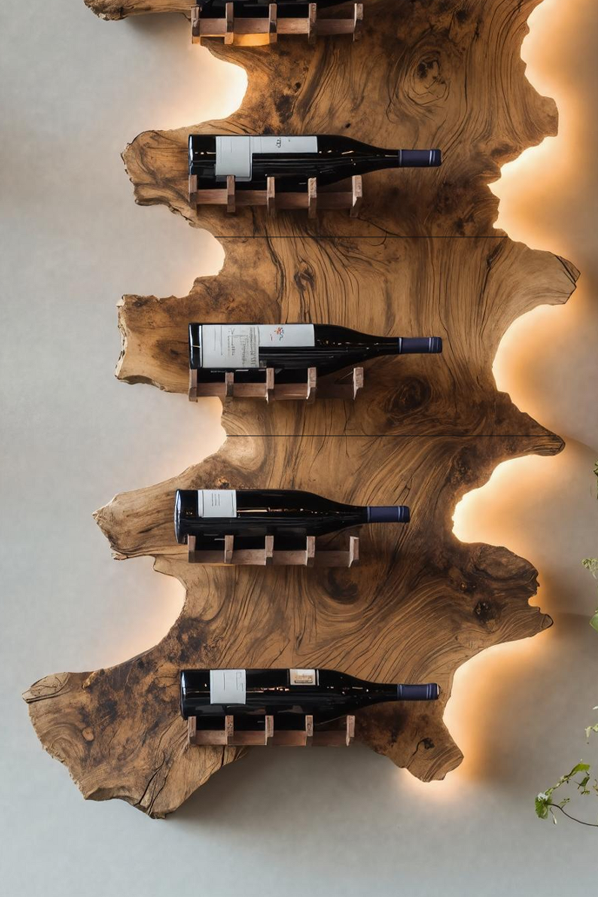 Mid Century Wooden Wine Rack For Bar Decor And Wine Storage