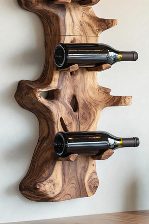 Handcrafted Live Edge Wine Holder For Modern Furniture Decor