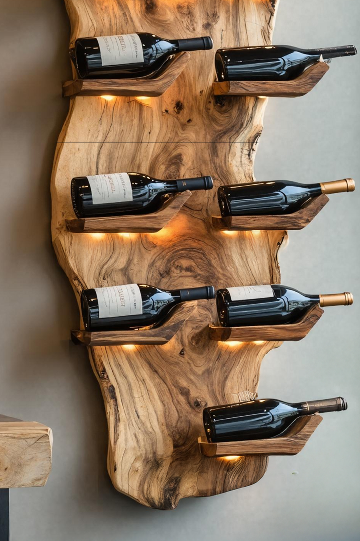 Farmhouse Live Edge Wine Holder For Living Room Furniture
