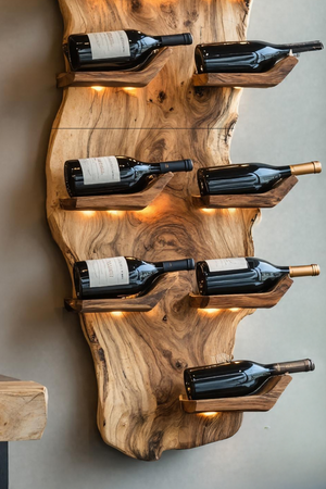 Farmhouse Live Edge Wine Holder For Living Room Furniture