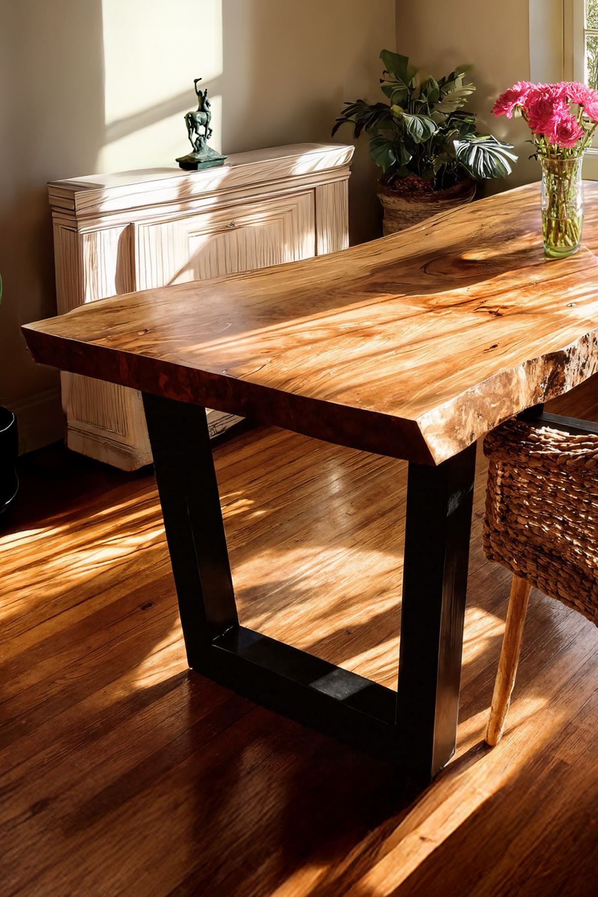 Furniture Decor Handcrafted Live Edge Dining Table Organic